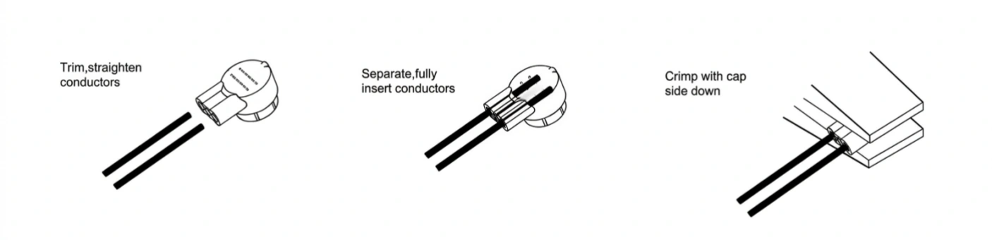 UR2 red jelly crimp connector 2-wire installation guide