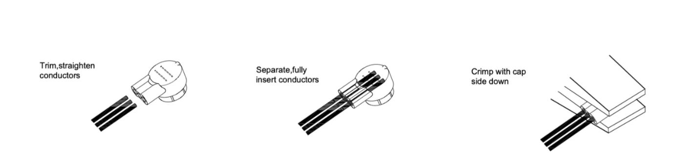 UR2 red jelly crimp connector 3-wire installation guide