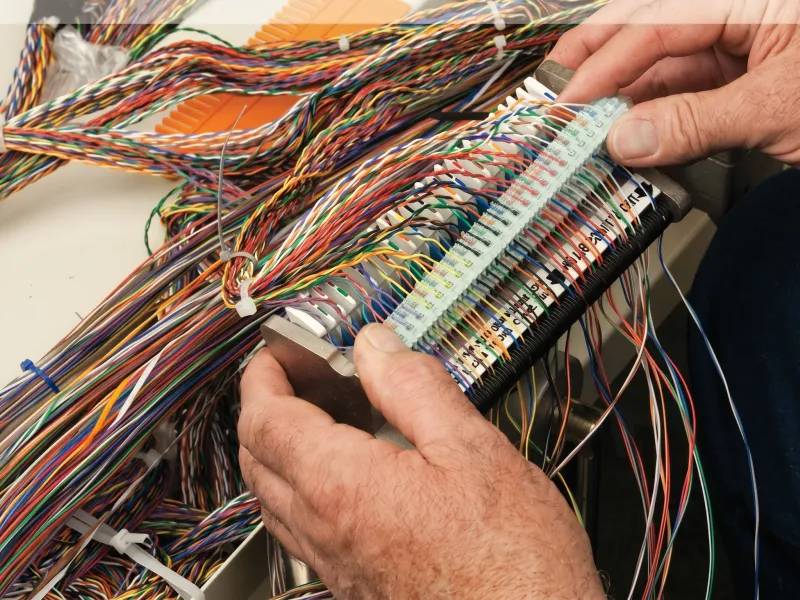 Super Mini Module 25-pair telecom splicing module installation example